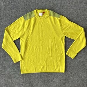 Spyder Sweater Mens Large Yellow Wool Cashmere  Blend Ski Kit Pullover Sample